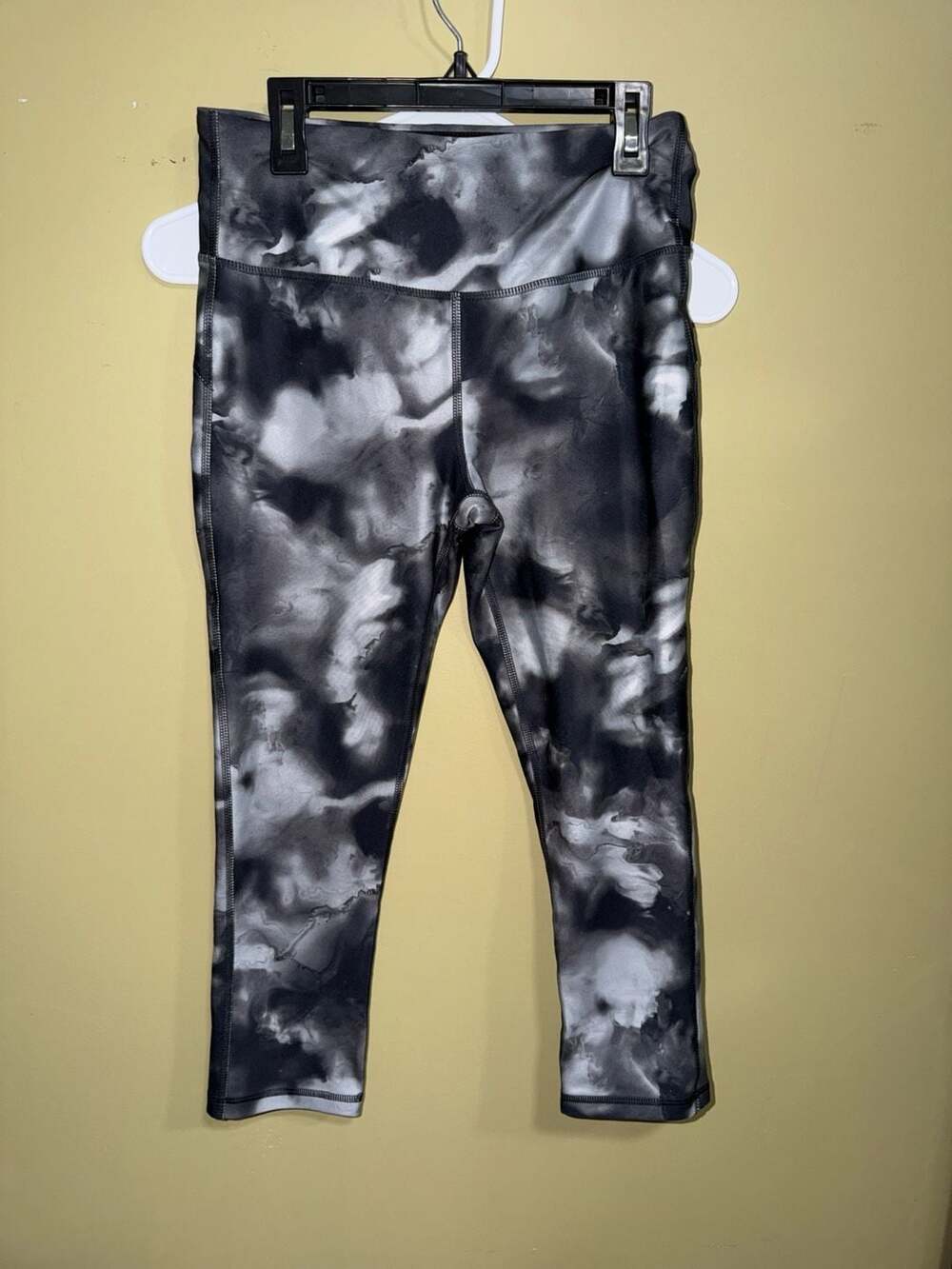 Marika Sport Black and Grey Tie-Dye High-Waisted Workout Leggings